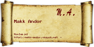 Makk Andor névjegykártya